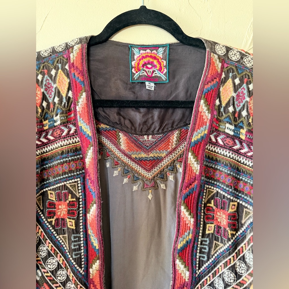 Johnny Was Velvet Ravi Bolero Multicolor Embroidery- XL - Picture 5 of 10